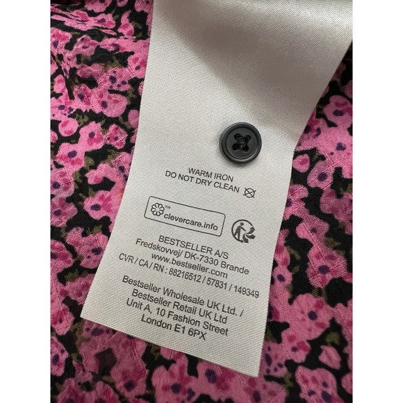 SELECTED FEMME Pink Floral Ruffles Boho Luxury Scandinavian 34 US 6 Eco Friendly - Picture 15 of 16